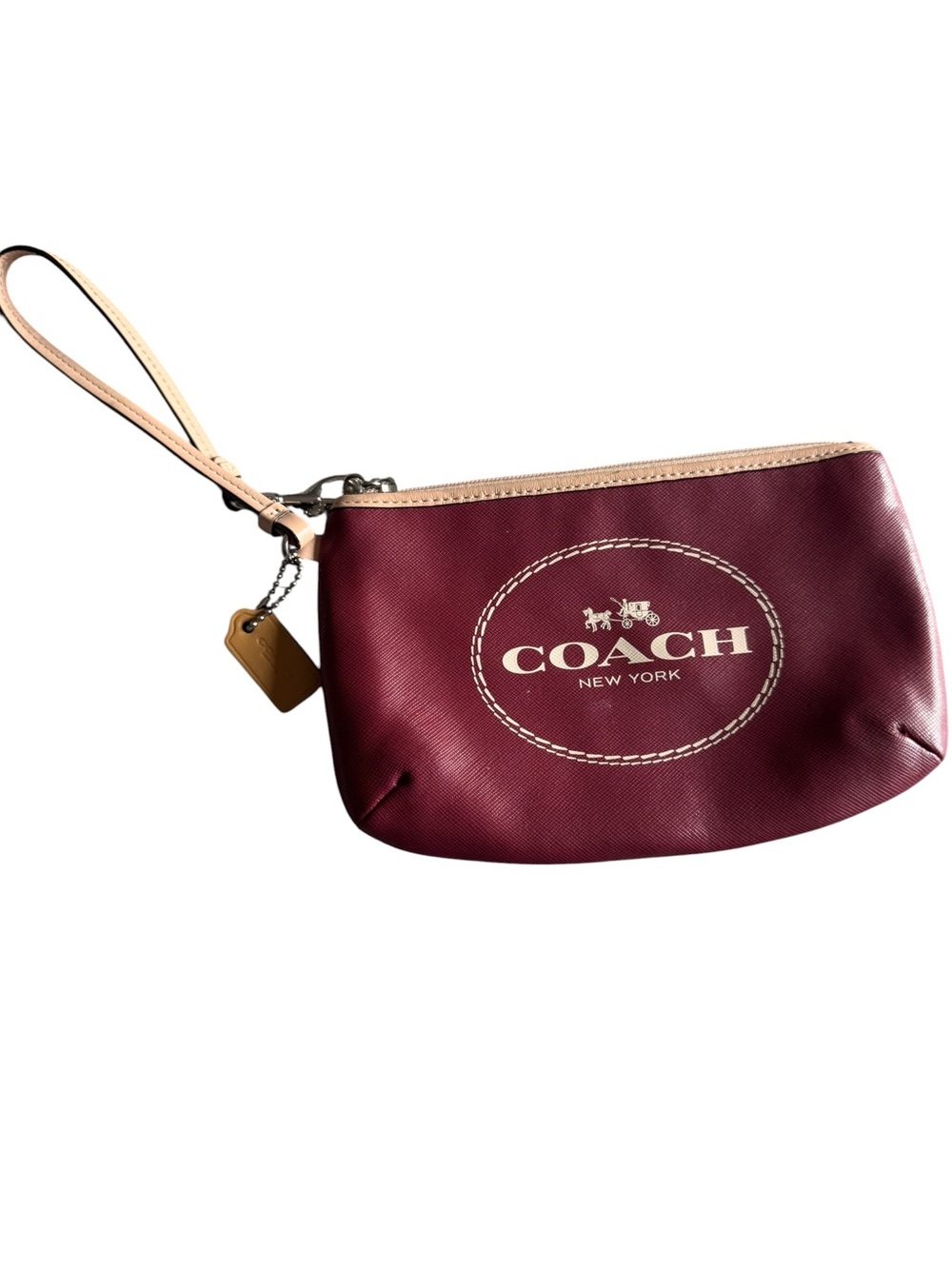 Coach Horse and Carriage Crimson Red Wristlet